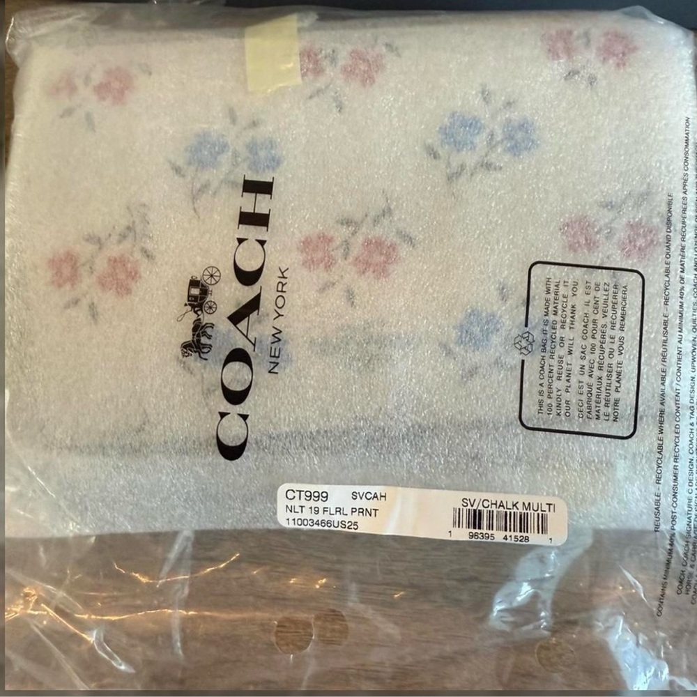 Coach White Floral Crossbody Clutch with Red & Blue Flowers NWOT - Picture 8 of 8